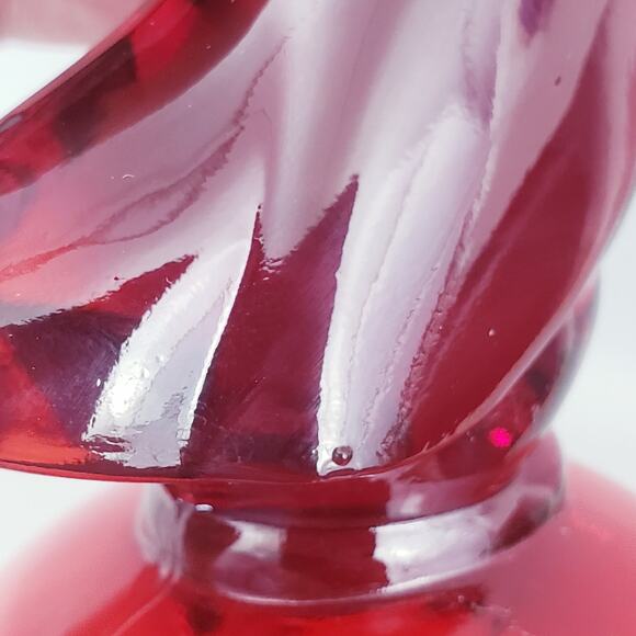 MCM Mid Century VIKING Ruby Red Glass EPIC Line DUCK Figure 5" Vintage - Picture 11 of 15